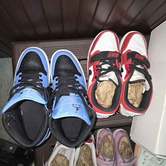 Nike Men's Blue and White High-Top Sneakers - Picture 13 of 14